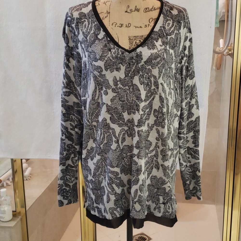 Lane Bryant sweater w/ sheer black lining